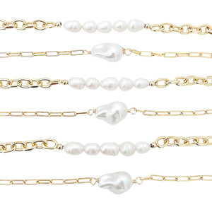 freshwater pearl chain bracelet