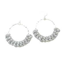 knotted hoops- silver shimmer