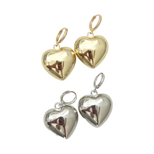 gold puffy heart hoops