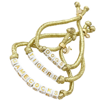 word block rope necklace slider