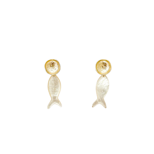 mother of pearl fish dangles-poppy posts