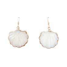 mother of pearl clam shell dangles - hooks