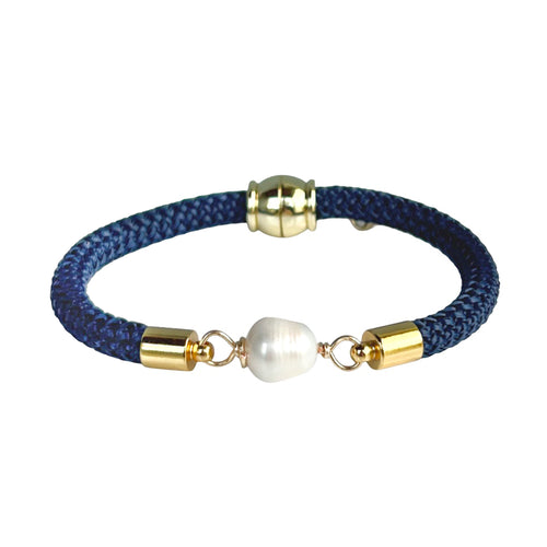 pearl girl bracelet {navy rope}
