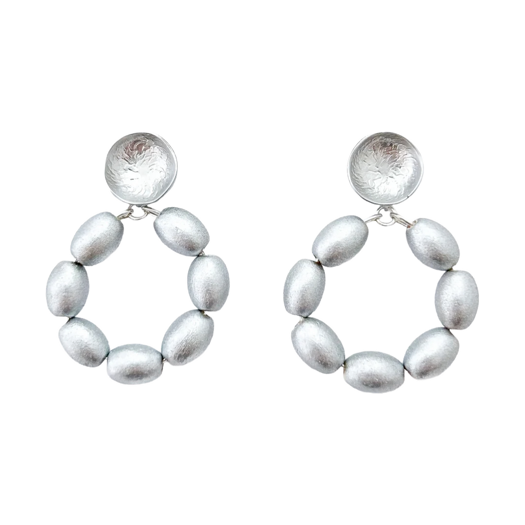 charleston wood rice hoops-small silver