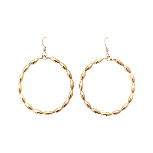 Charleston rice bead hoops {large} gold
