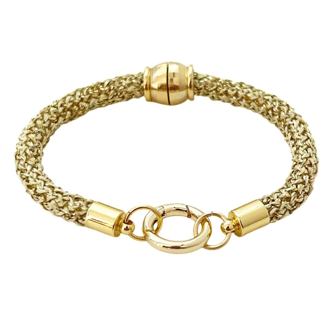 rope charm bracelet -gold