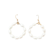 Charleston pearl hoops-small gold