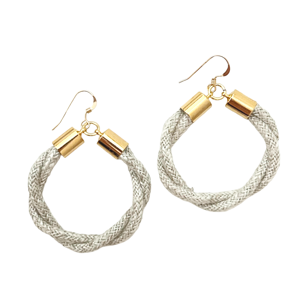 gold linen hoops- large
