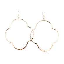 hammered clover dangles- large