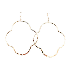 hammered clover dangles- large