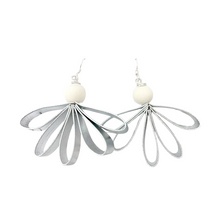 vintage flower silver dangles