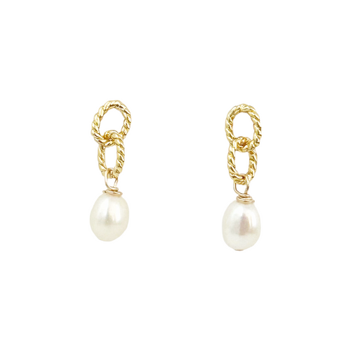natucial chain pearl dangles