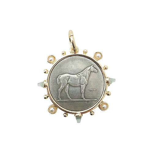 vintage horse coin charm
