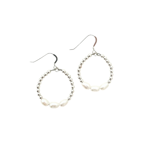 Charleston glam hoops- small silver