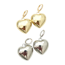 gold puffy heart hoops