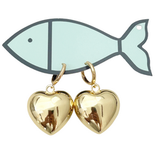 gold puffy heart hoops