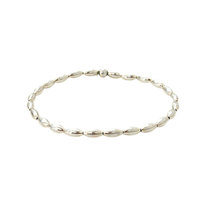 Charleston rice bead bracelet- silver