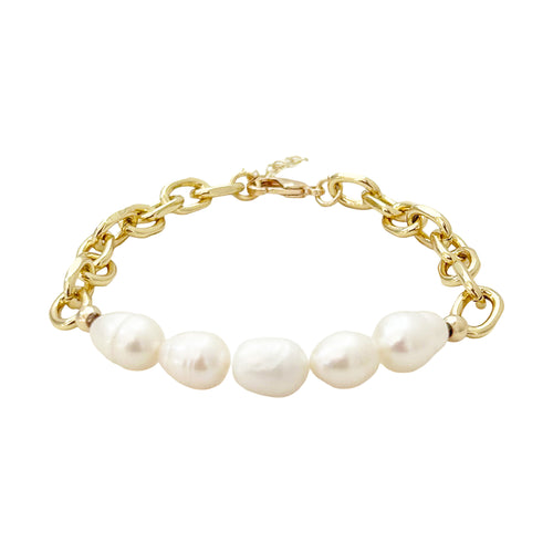 freshwater pearl chain bracelet