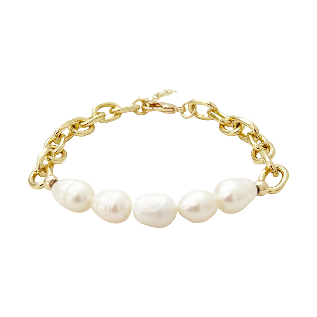 freshwater pearl chain bracelet