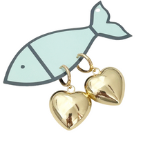 gold puffy heart hoops