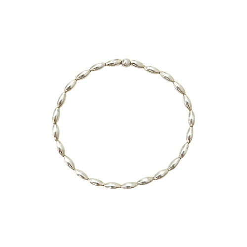 Charleston rice bead bracelet- silver