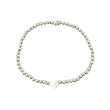 I heart you beaded bracelet- silver