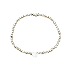 I heart you beaded bracelet- silver