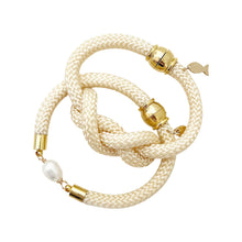 sailor's knot  bracelet- cream