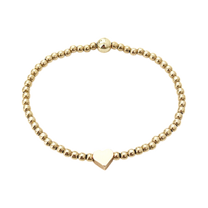 I heart you beaded bracelet- gold
