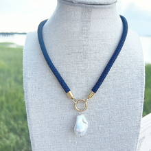 prepster dainty rope necklace- navy charm
