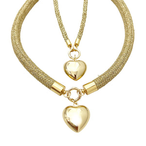 prepster dainty rope necklace- gold charm