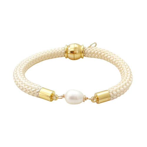 pearl girl bracelet {cream rope}
