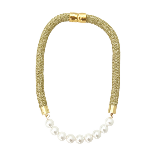prepster statement rope necklace- signature gold