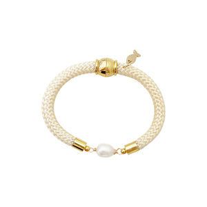 pearl girl bracelet {cream rope}