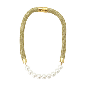prepster statement rope necklace- signature gold