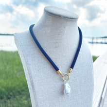 prepster dainty rope necklace- navy charm
