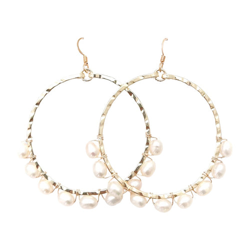class-sea mainsail large pearl wrapped earrings