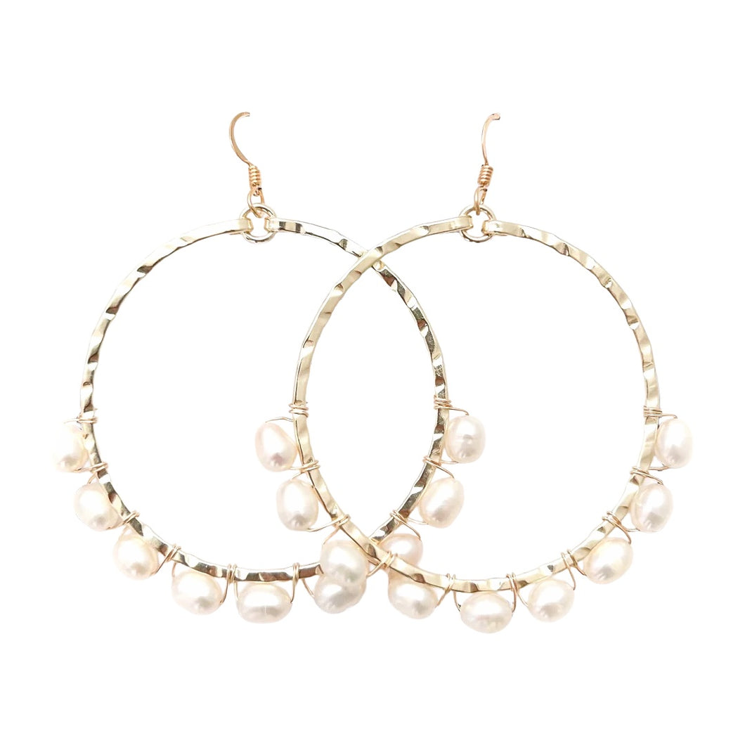 class-sea mainsail large pearl wrapped earrings