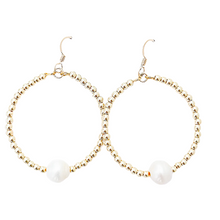 savannah pearl hoops-large gold