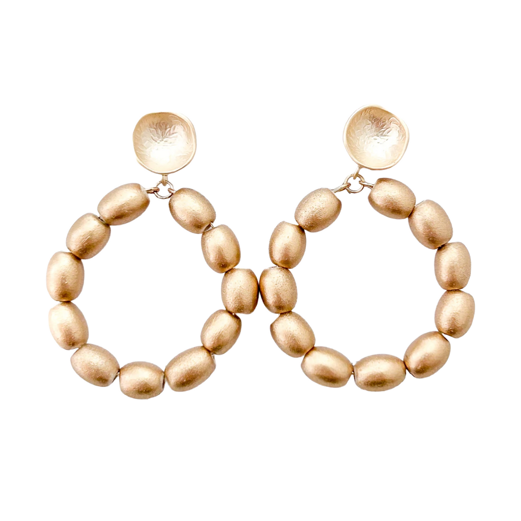 charleston wood rice hoops-large gold