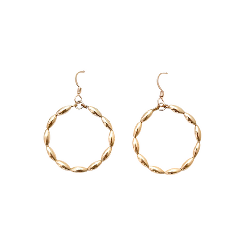 Charleston rice bead hoops {small} gold