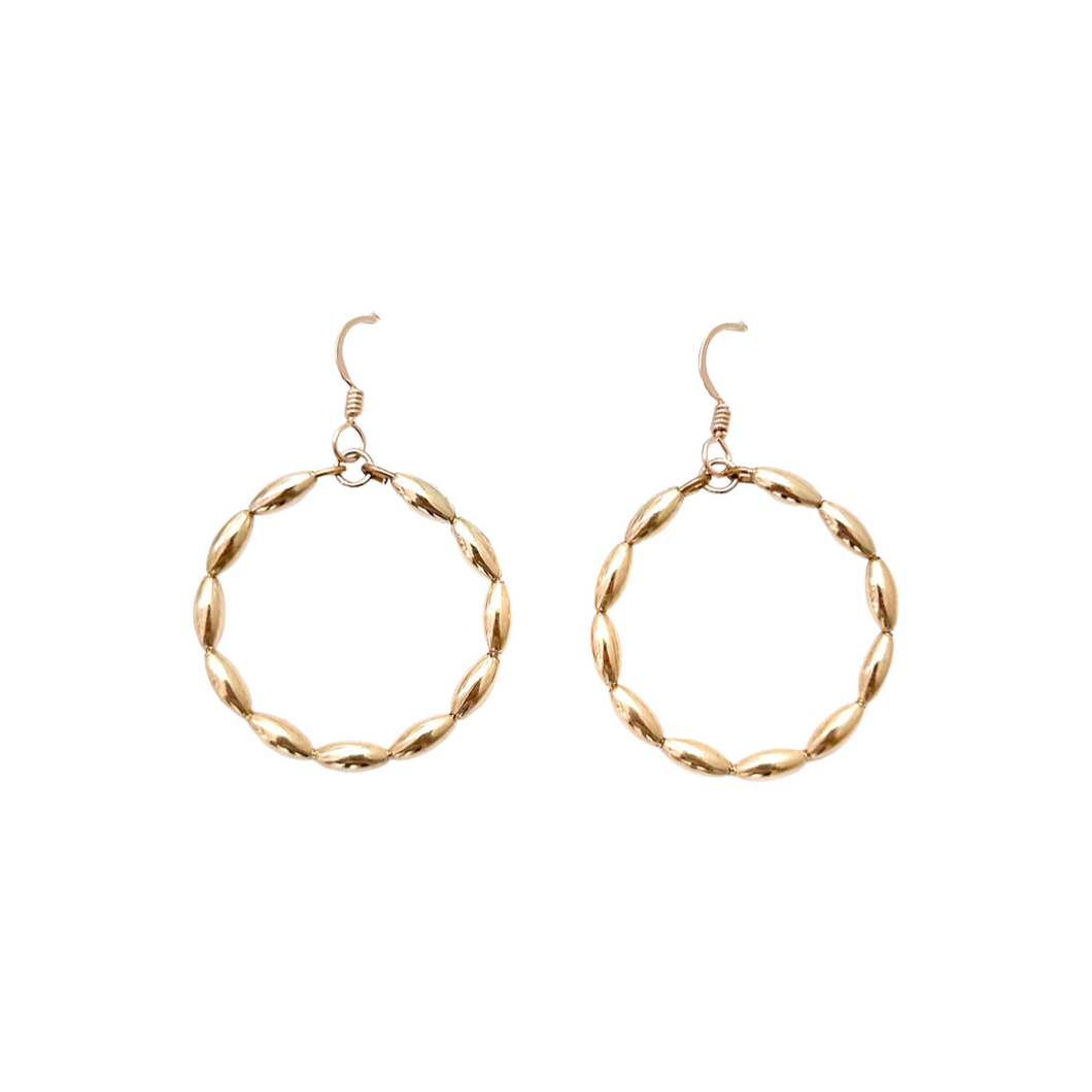 Charleston rice bead hoops {small} gold