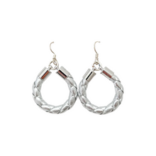 silver leather hoops-small