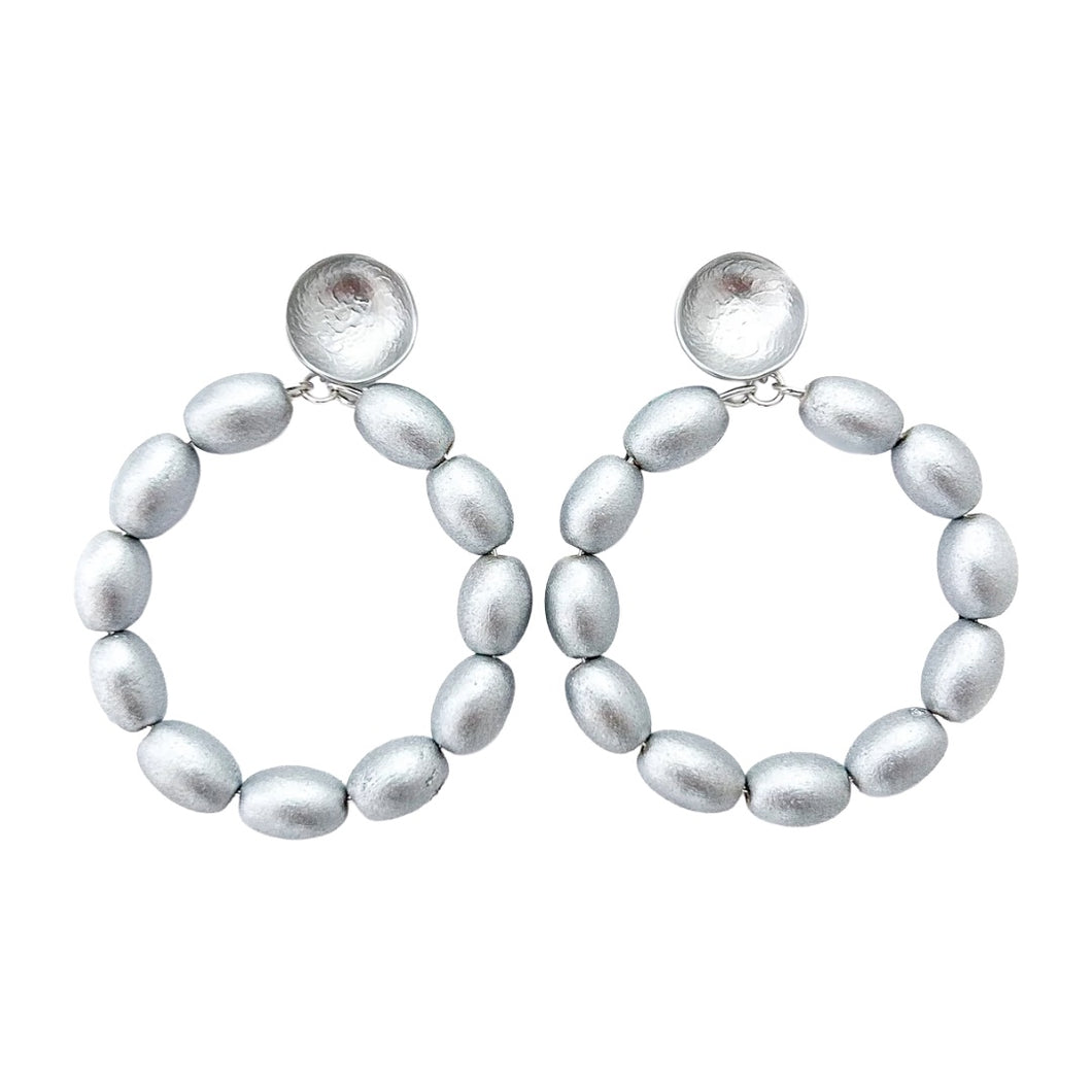 charleston wood rice hoops-large silver