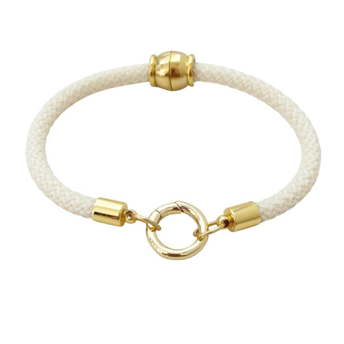 rope charm bracelet -cream