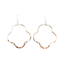 hammered clover dangles- small