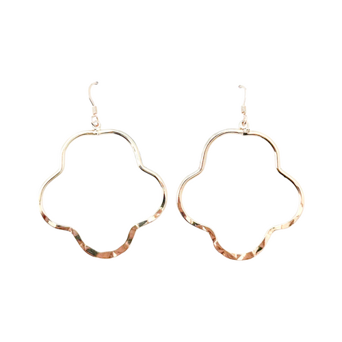 hammered clover dangles- small