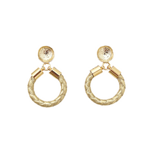 gold leather hoops-small