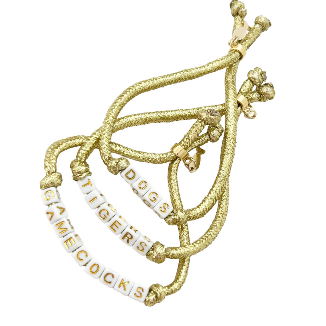 word block rope necklace slider