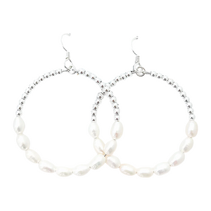 Charleston glam hoops- large silver